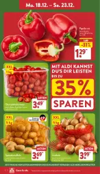 Gazetka promocyjna Aldi Nord - Von Montag - Gazetka - ważna od 23.12 do 23.12.2023 - strona 2 - produkty: aldi, angebot, datteltomaten, eis, kartoffel, kartoffeln, paprika, paprika rot, sac, Schal, Schale, speisekartoffeln, Ti, tomate, tomaten, ZTE, zwiebel, zwiebeln