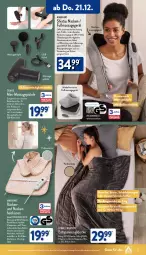 Gazetka promocyjna Aldi Nord - Von Montag - Gazetka - ważna od 23.12 do 23.12.2023 - strona 23 - produkty: akku, ambia, auto, decke, dell, elle, gin, Heizkissen, kissen, Massagegerät, Mode, perlen, Ria, rwe, Schal, Ti, Tiere, timer, tisch, usb, ZTE