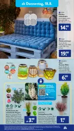 Gazetka promocyjna AldiSud - IN ZWEI WOCHEN - Gazetka - ważna od 20.08 do 20.08.2022 - strona 17 - produkty: aldi, alle artikel ohne dekoration, Alpenveilchen, auer, Bau, baumwolle, casa deco, chrysanthemen, decke, dekoration, dell, eis, elle, gardenline®, gin, kirsch, kissen, kleid, Kleidung, Konifere, Mode, Palette, pflanze, pflanzen, Rückenkissen, sitzkissen, Ti, topf, wolle, Yo, ZTE