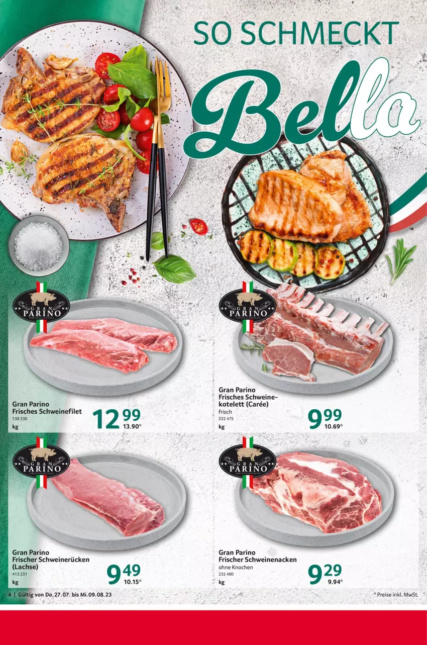 Aktueller Prospekt Selgros - Gastronomie - von 27.07 bis 09.08.2023 - strona 4 - produkty: eis, filet, kotelett, lachs, reis, schwein, schweine, schweinefilet, schweinenacken, schweinerücken, Ti, wein, weine