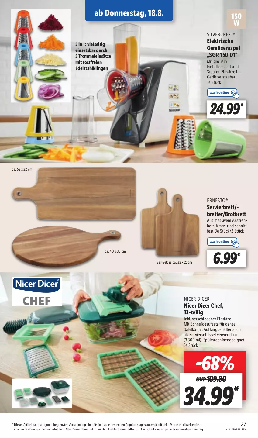 Aktueller Prospekt Lidl - Aktionsprospekt - von 15.08 bis 20.08.2022 - strona 27 - produkty: angebot, Behälter, brot, dell, edelstahl, eier, eis, elle, ernesto, Holz, Mode, reis, rwe, salat, silvercrest, Ti, topf, trommel, ZTE