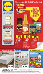 Gazetka promocyjna Lidl - Aktionsprospekt - Gazetka - ważna od 20.08 do 20.08.2022 - strona 1 - produkty: alesto, angebot, angebote, Bad, bio, champion, discount, eier, eis, erde, frucht, fruchtsaft, lebensmittel, LG, Liege, matratze, matratzen, Matratzentopper, messer, Nescafé, pistazien, pril, Rauch, reis, saft, Ti, tisch, topper, valensina