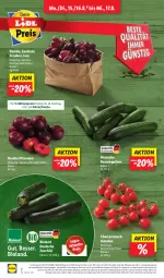 Gazetka promocyjna Lidl - Aktionsprospekt - Gazetka - ważna od 20.08 do 20.08.2022 - strona 2 - produkty: Abtei, aktionspreis, angebot, auer, Bau, Bauer, bio, bioland, discount, eis, elle, frucht, gurke, gurken, magazin, obst, pflaume, pflaumen, Rauch, reis, strauchtomaten, Ti, tomate, tomaten, trauben, und gemüse, zucchini