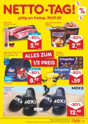 Gazetka promocyjna Netto Marken-Discount - Filial-Angebote - Gazetka - ważna od 30.07 do 30.07.2022 - strona 39 - produkty: angebot, Bad, Becher, bestpreis, creme, eis, eisbecher, filet, filets, hering, Herings, mars, pantolette, pantoletten, reis, ring, schogetten, schwein, schweine, schweinefilet, snickers, Ti, wein, weine, ZTE