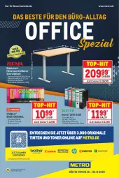 Gazetka promocyjna Metro - Office Spezial - Gazetka - ważna od 02.11 do 02.11.2022 - strona 1 - produkty: angebot, boss, decke, eis, elle, gin, HP, latte, Metro, office, ordner, reis, schreibtisch, Spezi, stabilo, teller, Ti, tisch, tischplatte, Tischplatten, Tischset, Toner, top-hit