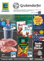 Gazetka promocyjna E Center - Angebote der Woche - Gazetka - ważna od 06.08 do 06.08.2022 - strona 1 - produkty: ball, braten, decke, deka, duplo, eis, ente, erde, fleisch, hanuta, Kinder, kinder riegel, kotelett, lebensmittel, nackenkoteletts, riegel, saft, schwein, schweine, schweinenacken, Spezi, telefon, Ti, uhr, wein, weine