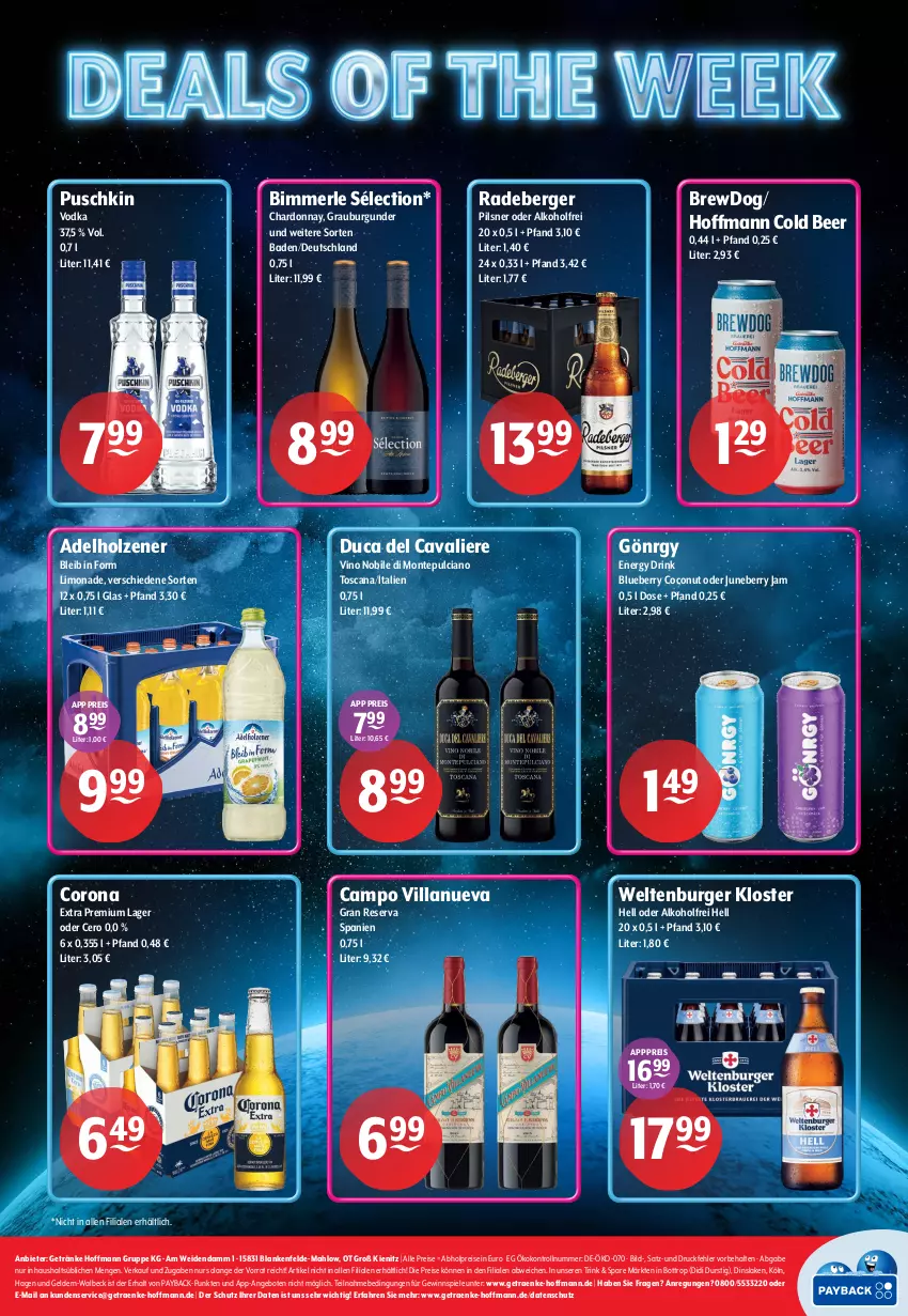 Aktueller Prospekt Getraenke Hoffmann - Prospekte - von 24.11 bis 06.12.2025 - strona 8 - produkty: abholpreise, adelholzener, alkohol, angebot, angebote, Bad, Berger, blueberry, burger, burgunder, Cava, chardonnay, coconut, corona, corona extra, drink, eis, energy drink, getränk, getränke, gewinnspiel, grauburgunder, Holz, limo, limonade, merl, monte, Montepulciano, payback, pils, pilsner, puschkin vodka, radeberger, reis, Spiele, Ti, vodka