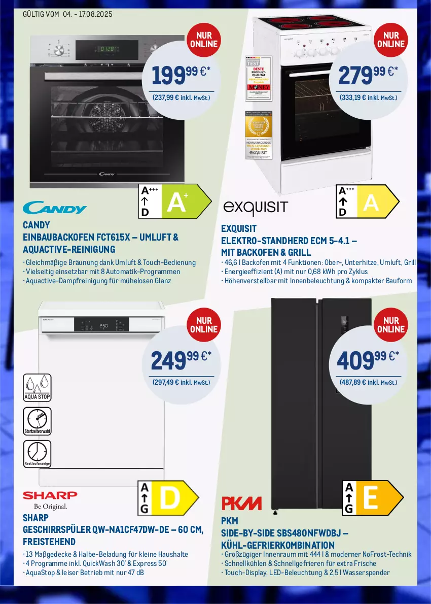 Aktueller Prospekt Metro - Online: Technik-Angebote - von 04.08 bis 17.08.2025 - strona 3 - produkty: aqua, aquastop, auto, backofen, Bau, beleuchtung, decke, einbaubackofen, eis, Elektro, gefrierkombination, geschirr, geschirrspüler, grill, kühl-gefrierkombination, led-beleuchtung, leine, LG, Mode, Ofen, Reinigung, reis, Sharp, Ti, wasser