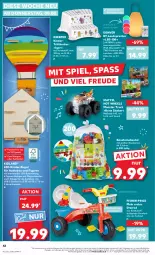 Gazetka promocyjna Kaufland - Prospekt - Gazetka - ważna od 14.08 do 14.08.2024 - strona 42 - produkty: akku, angebot, angebote, aust, Bau, beleuchtung, beutel, Dreirad, eis, elle, fernbedienung, hocker, Hot Wheels, Kinder, korb, lautsprecher, led-beleuchtung, led-licht, Magnets, Mattel, monster, Monster Truck, regal, reifen, reis, shake, Ti, usb, wasser, ZTE