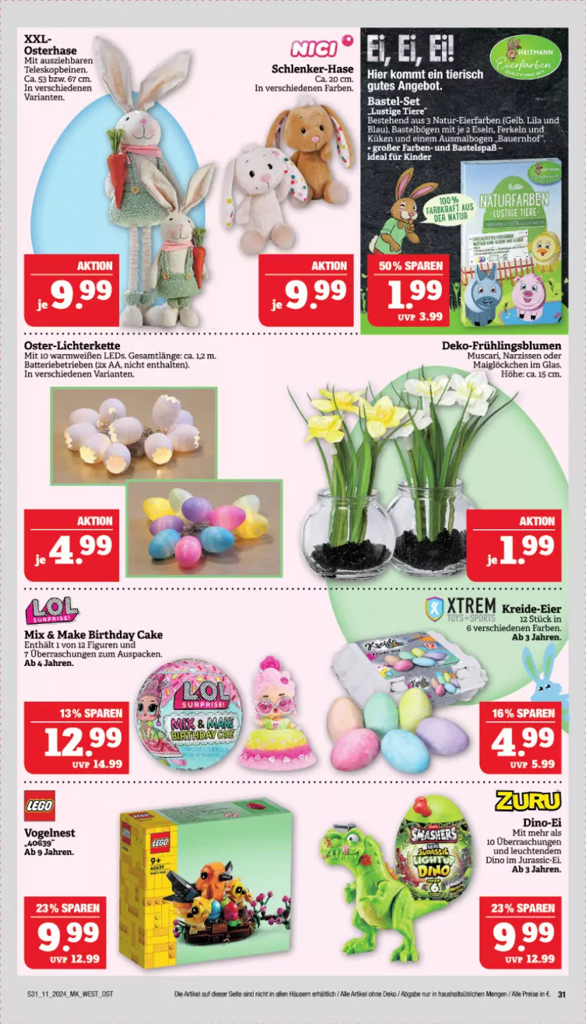 Aktueller Prospekt Marktkauf - Prospekt - von 10.03 bis 16.03.2024 - strona 31 - produkty: auer, batterie, Bau, Bauer, blume, blumen, eier, Jura, Kette, leds, Leuchte, leuchten, lichterkette, Lusti, Narzissen, Ria, Teleskop, Ti, Tiere