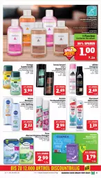 Gazetka promocyjna Marktkauf - Prospekt - Gazetka - ważna od 16.03 do 16.03.2024 - strona 27 - produkty: Adidas, Bad, Badekristalle, bruno banani, creme, deo, deospray, discount, Discreet, eis, flasche, flüssigseife, kneipp, nivea, reis, Seife, shampoo, theramed, Ti, Trockenshampoo, zahncreme, ZTE