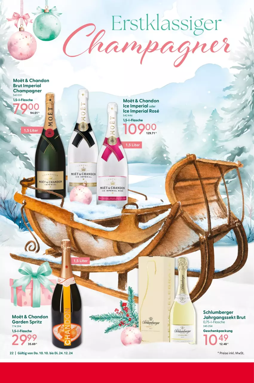 Aktueller Prospekt Selgros - von 10.10 bis 24.12.2024 - strona 22 - produkty: Berger, brut, champagne, champagner, eis, flasche, jahrgangssekt, moet, reis, Ria, sekt, Ti