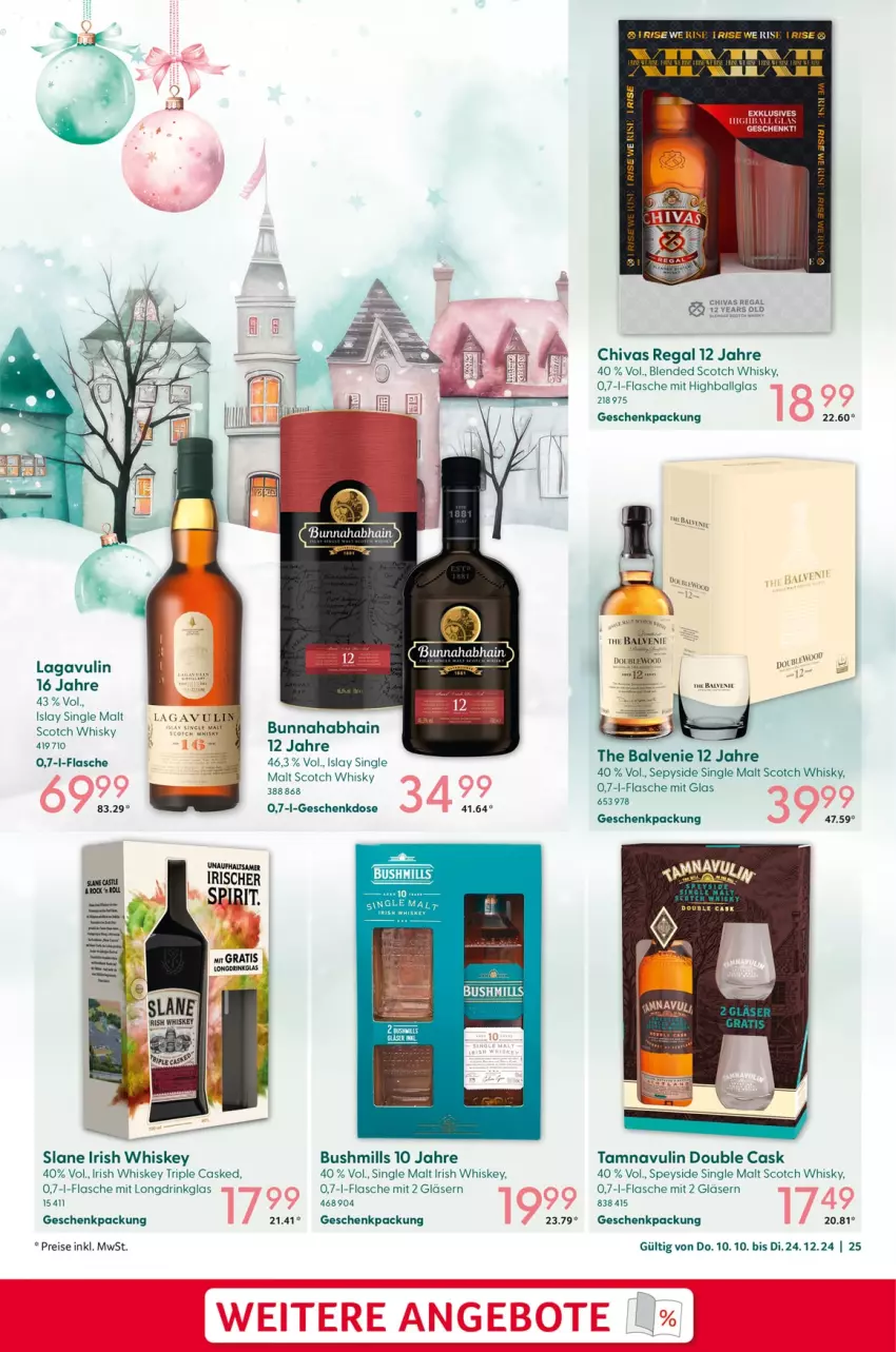 Aktueller Prospekt Selgros - von 10.10 bis 24.12.2024 - strona 25 - produkty: Bad, ball, blended scotch, blended scotch whisky, drink, eis, flasche, geschenkpackung, Gläser, irish whiskey, islay single malt, LG, regal, reis, scotch, scotch whisky, single malt, Ti, whiskey, whisky