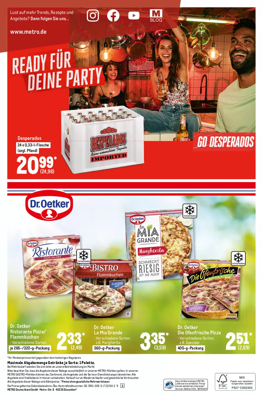 Aktueller Prospekt Metro - Starke Marken - von 30.06 bis 13.07.2022 - strona 8 - produkty: abholpreise, angebot, angebote, desperados, die ofenfrische, Dr. Oetker, eis, flammkuchen, flasche, getränk, getränke, ilag, kuchen, lamm, LG, lieferservice, margherita, Metro, metro gastro, Ofen, Palette, pizza, preisvorteil, Rauch, regal, reis, rezept, rezepte, ristorante, ristorante pizza, rwe, Ti