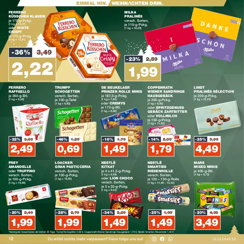 Aktueller Prospekt Real - von 04.12 bis 09.12.2023 - strona 12 - produkty: asti, coppenrath, cremys, de beukelaer, dell, eis, elle, ferrero, Ferrero Küsschen, kitkat, LG, lindt, lion, mandel, mars, milch, milka, nestlé, nuss, prinzen rolle, raffaello, reis, Ria, ring, rum, schogetten, smarties, Ti, vollmilch, weihnachten, wiener, ZTE