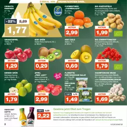 Gazetka promocyjna Real - Gazetka - ważna od 09.12 do 09.12.2023 - strona 2 - produkty: apfel, banane, bananen, bio, Birnen, braun, champignon, champignons, champignons braun, cherrytomaten, chiquita, clementinen, eis, florette, grana, granatapfel, Innocent, kartoffel, kartoffeln, kiwi, Kiwi Gold, Pink Lady, Rana, säfte, salat, Schal, Schale, Ti, tomate, tomaten, weihnachten