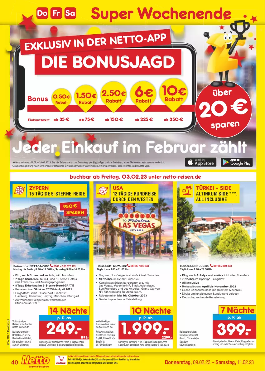 Aktueller Prospekt Netto Marken-Discount - Filial-Angebote - von 06.02 bis 11.02.2023 - strona 40 - produkty: buch, coupon, eimer, eis, elle, ente, ndk, pril, reis, reiseveranstalter, reiseverlauf, spartipp, Ti, trendtours touristik gmbh, uhr, vorteilspreis, Weste, Yo