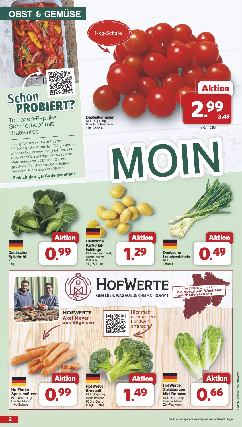 Aktueller Prospekt Famila - Prospekte - von 14.10 bis 19.10.2024 - strona 2 - produkty: axe, broccoli, datteltomaten, eis, kartoffel, Lauchzwiebel, lauchzwiebeln, möhren, obst, reis, sac, salat, salatherzen, Schal, Schale, speisemöhren, spitzkohl, Ti, tomate, tomaten, ZTE, zwiebel, zwiebeln