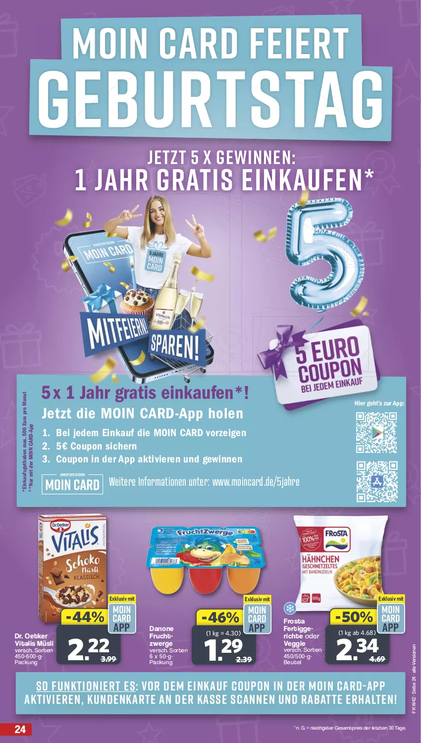 Aktueller Prospekt Famila - Prospekte - von 14.10 bis 19.10.2024 - strona 24 - produkty: beutel, coupon, danone, Dr. Oetker, eier, eis, frosta, frucht, müsli, reis, Ti, veggie, vita, vitalis, vitalis müsli, ZTE