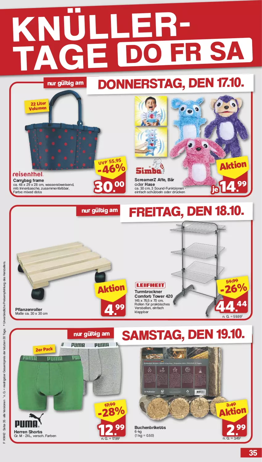 Aktueller Prospekt Famila - Prospekte - von 14.10 bis 19.10.2024 - strona 35 - produkty: briketts, buch, Carrybag, eis, elle, pflanze, pflanzen, reis, Roller, shorts, Tasche, teller, Ti, tisch, Trockner, wasser, ZTE