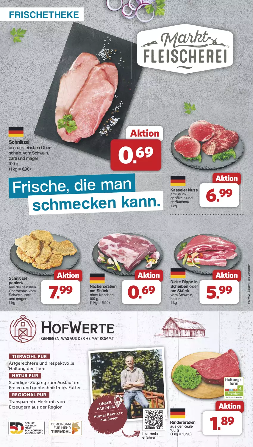 Aktueller Prospekt Famila - Prospekte - von 14.10 bis 19.10.2024 - strona 4 - produkty: braten, ente, kasseler, natur, nuss, rind, rinder, rinderbraten, Schal, Schale, schnitzel, schwein, Ti, Tiere, wein