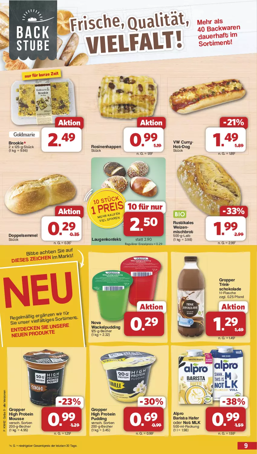 Aktueller Prospekt Famila - Prospekte - von 14.10 bis 19.10.2024 - strona 9 - produkty: alpro, auer, backwaren, Becher, brot, curry, decke, eis, flasche, hafer, mousse, pudding, reis, schoko, schokolade, Semmel, Ti, weizenmischbrot, ZTE