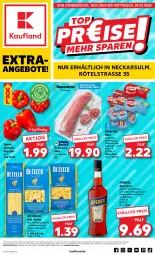 Gazetka promocyjna Kaufland - Extra-Angebote - Gazetka - ważna od 24.01 do 24.01.2024 - strona 1 - produkty: angebot, angebote, aperitif, aperol, babybel, De Cecco, ecco, eis, filet, gin, halbfester schnittkäse, hartweizen, Käse, kräuter, kräutern, orange, orangen, paprika, pasta, schnittkäse, schwein, schweine, schweinefilet, Ti, wein, weine, ZTE