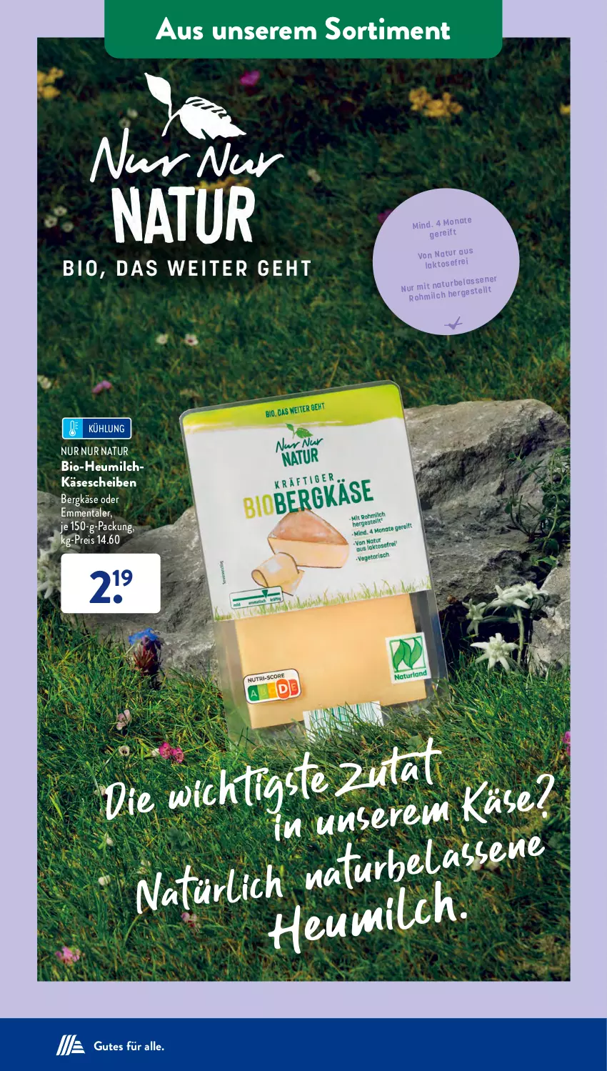 Aktueller Prospekt AldiSud - NÄCHSTE WOCHE - von 19.02 bis 24.02.2024 - strona 37 - produkty: Bergkäse, bio, eis, emmentaler, Heu, heumilch, Käse, käsescheiben, milch, natur, reis, Ti