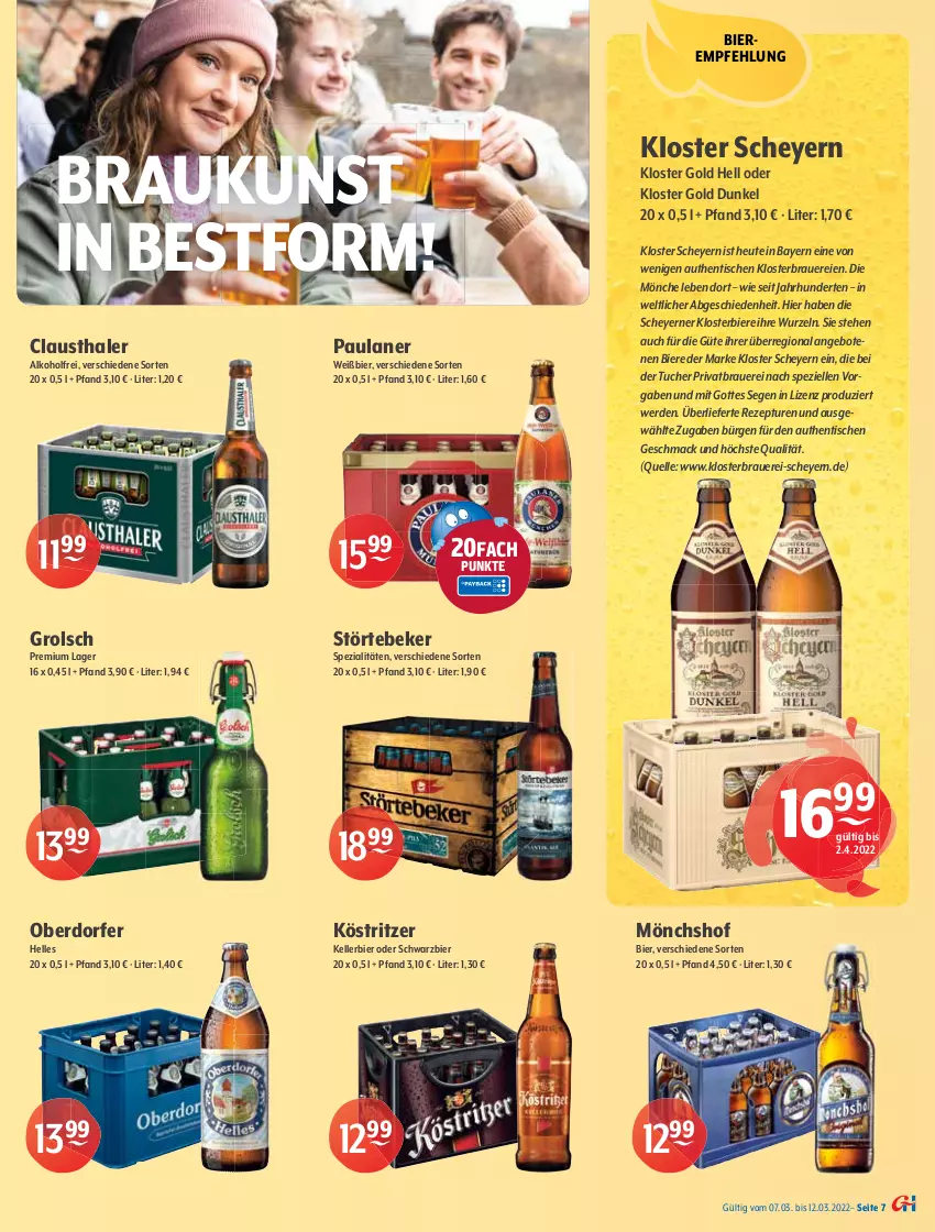 Aktueller Prospekt Getraenke Hoffmann - Prospekte - von 07.03 bis 12.03.2022 - strona 7 - produkty: adelholzener, alkohol, Alwa, angebot, angebote, auer, aust, bier, Biere, clausthaler, elle, erde, gin, Heu, hochwald, Holz, kellerbier, köstritzer, mac, mineralwasser, mönchshof, natur, natürliches mineralwasser, Paula, paulaner, rel, rezept, RhönSprudel, Selters, Spezi, Sprudel, störtebeker, Ti, tisch, tuc, Tucher, vittel, wasser