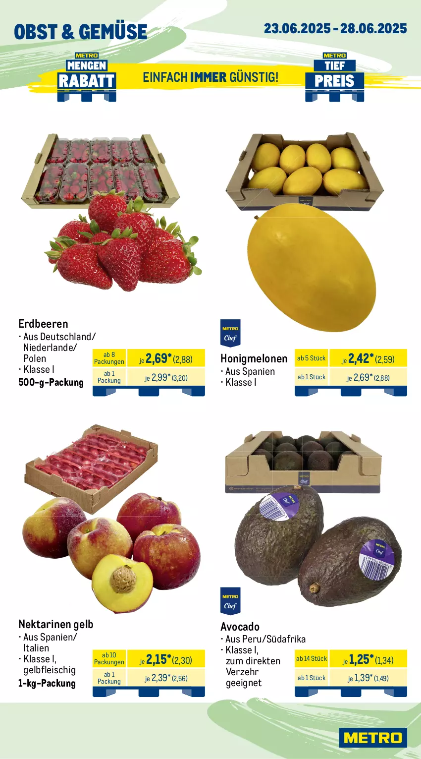 Aktueller Prospekt Metro - Wochen-Angebote - von 23.06 bis 28.06.2025 - strona 7 - produkty: angebot, avocado, beere, beeren, beutel, bsf, eis, erdbeere, erdbeeren, filet, fisch, fleisch, frutti di mare, garnelen, honig, honigmelone, honigmelonen, Krebs, lachs, melone, melonen, Metro, Muscheln, Nektar, nektarinen, obst, Räucherlachs, reis, ring, Rotbarsch, rotbarschfilet, Ti, tiefpreis, Tintenfischringe, tisch