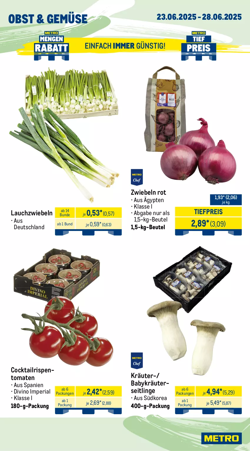 Aktueller Prospekt Metro - Wochen-Angebote - von 23.06 bis 28.06.2025 - strona 8 - produkty: angebot, arla, Becher, beutel, cocktail, eis, flasche, Innocent, Käse, käsescheiben, kräuter, Kräuterseitlinge, Lauchzwiebel, lauchzwiebeln, leerdammer, mac, milch, nuss, obst, reis, Ria, rispentomaten, saft, salakis, salz, schafskäse, schnittkäse, schnittkäsescheiben, Ti, tiefpreis, tisch, tomate, tomaten, zwiebel, zwiebeln