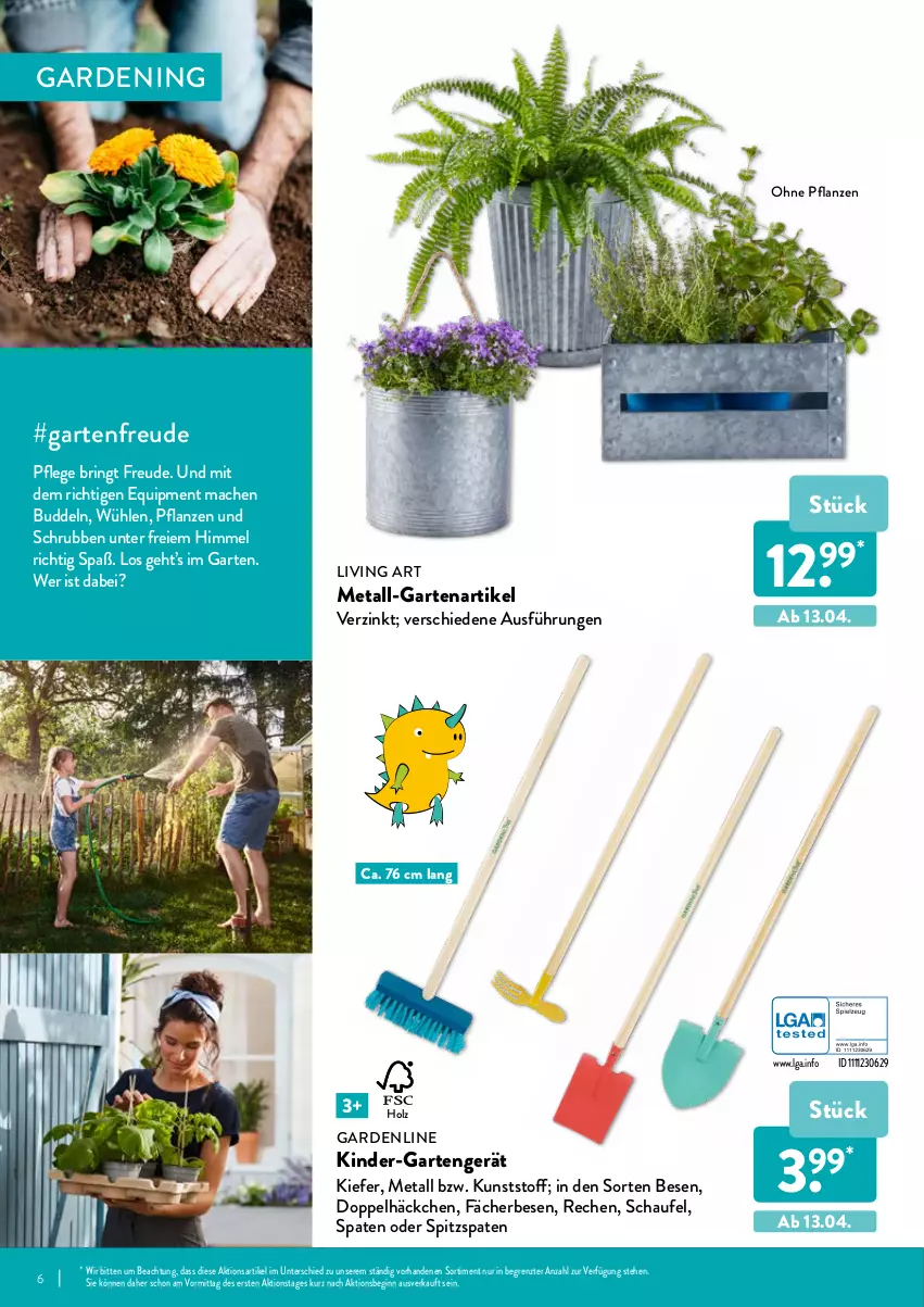 Aktueller Prospekt Aldi Nord - Aldi-Garten - von 24.03 bis 30.06.2022 - strona 6 - produkty: Garten, gin, Holz, Kinder, LG, mac, pflanze, pflanzen, ring, Spaten, Ti, ZTE