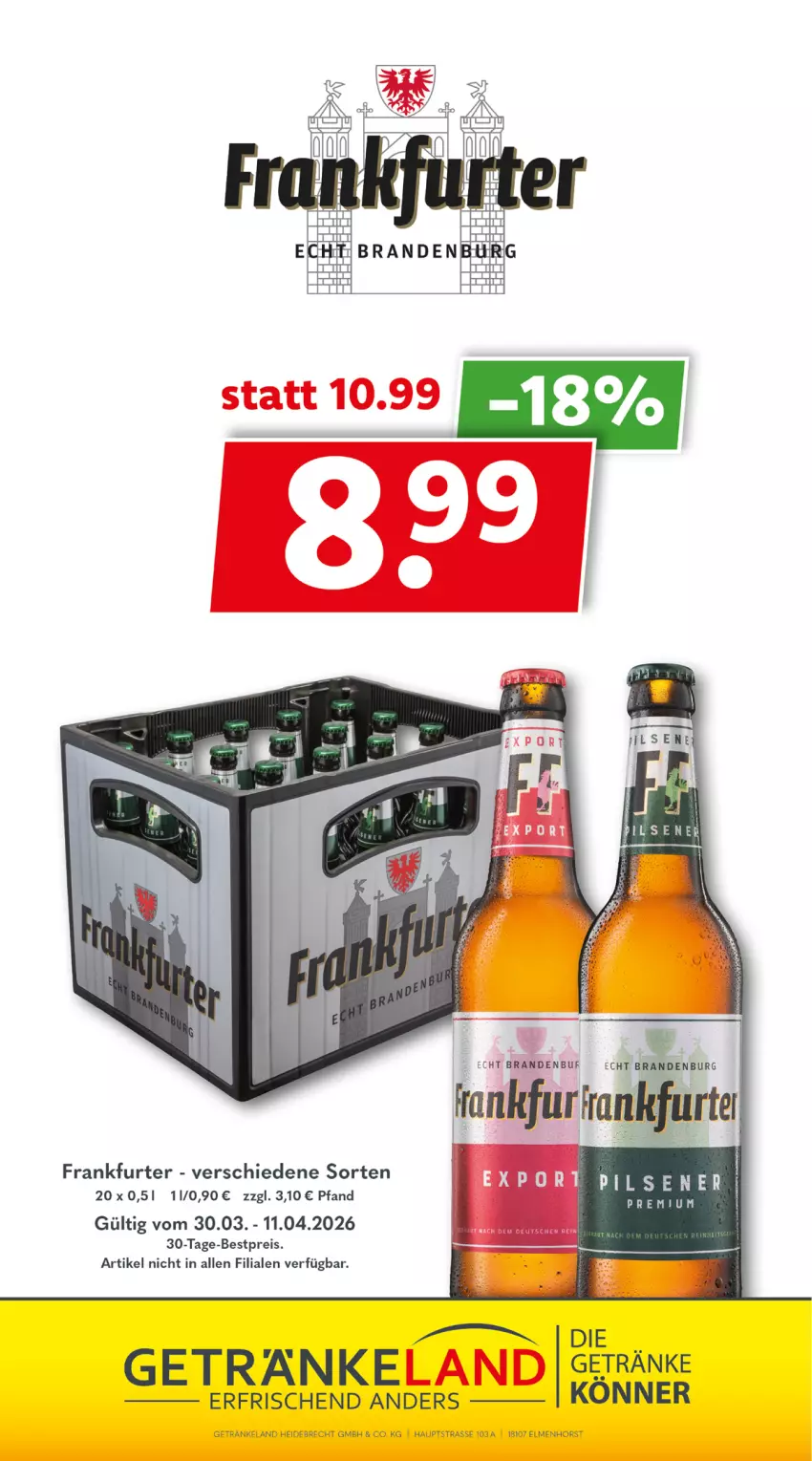 Aktueller Prospekt Getraenkeland - von 29.03 bis 10.04.2026 - strona 12 - produkty: bestpreis, eis, Elan, frankfurter, getränk, getränke, reis, Ti