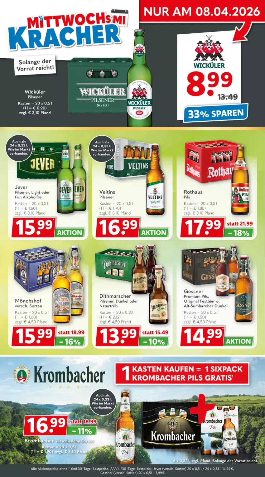 Aktueller Prospekt Getraenkeland - von 29.03 bis 10.04.2026 - strona 3 - produkty: aktionspreis, alkohol, bestpreis, bestpreise, bier, eis, Gessner, gin, jever, mars, mönchshof, natur, pils, pilsener, premium pils, reis, Ti, veltins, WICK, Yo