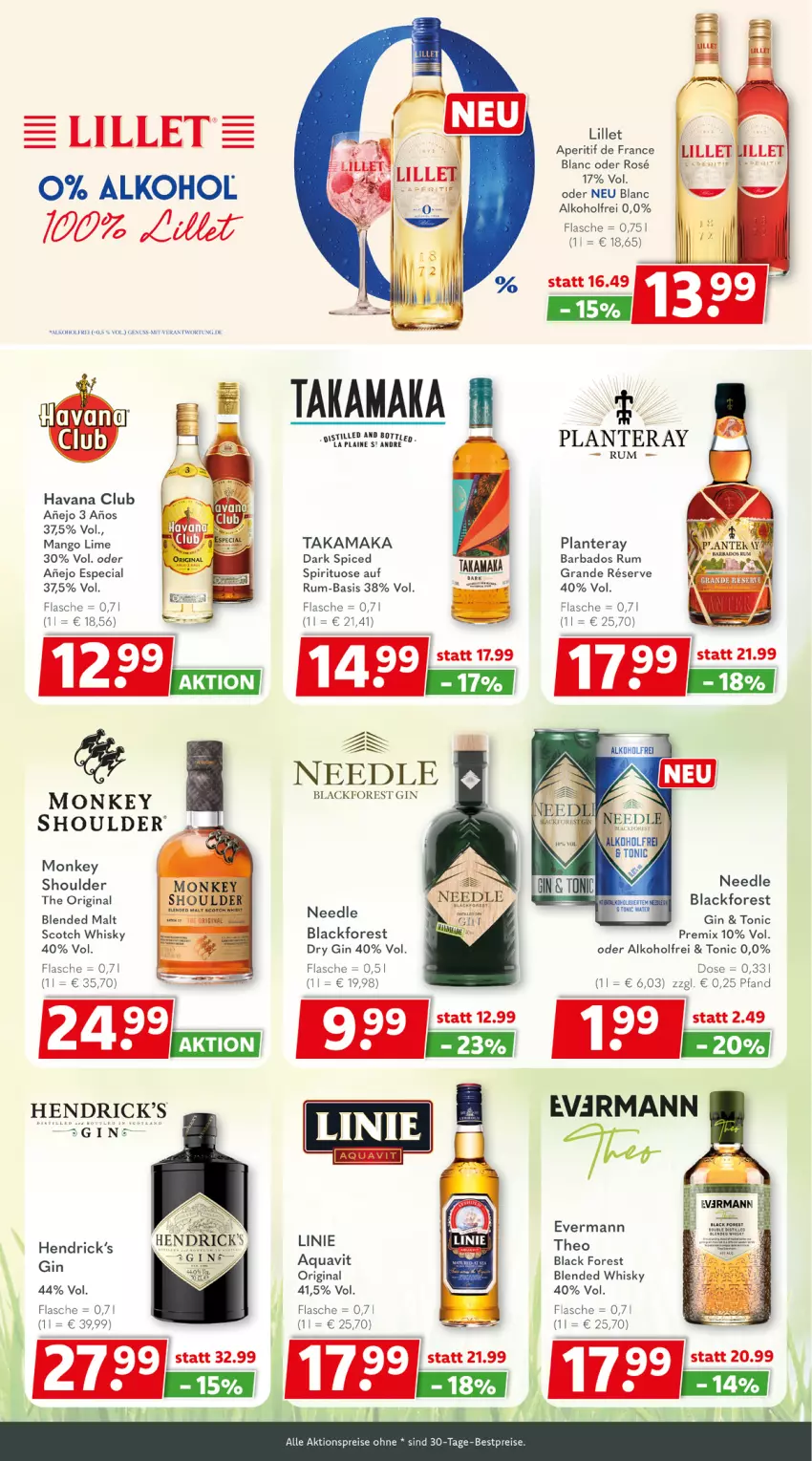 Aktueller Prospekt Getraenkeland - von 29.03 bis 10.04.2026 - strona 9 - produkty: aktionspreis, alkohol, aperitif, aqua, aquavit, Bad, bestpreis, bestpreise, black forest, dry gin, eis, flasche, gin, Havana Club, lack, lillet, mango, nuss, reis, rum, scotch, scotch whisky, Ti, tonic, whisky