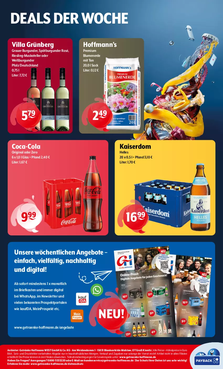 Aktueller Prospekt Getraenke Hoffmann - Prospekte - von 26.02 bis 02.03.2024 - strona 8 - produkty: abholpreise, angebot, angebote, auer, blume, blumen, blumenerde, brie, burgunder, coca-cola, cola, eis, elle, erde, getränk, getränke, gewinnspiel, gin, grauer burgunder, Kaiser, reis, riesling, sac, spätburgunder, Spiele, teller, Ti, Weißburgunder