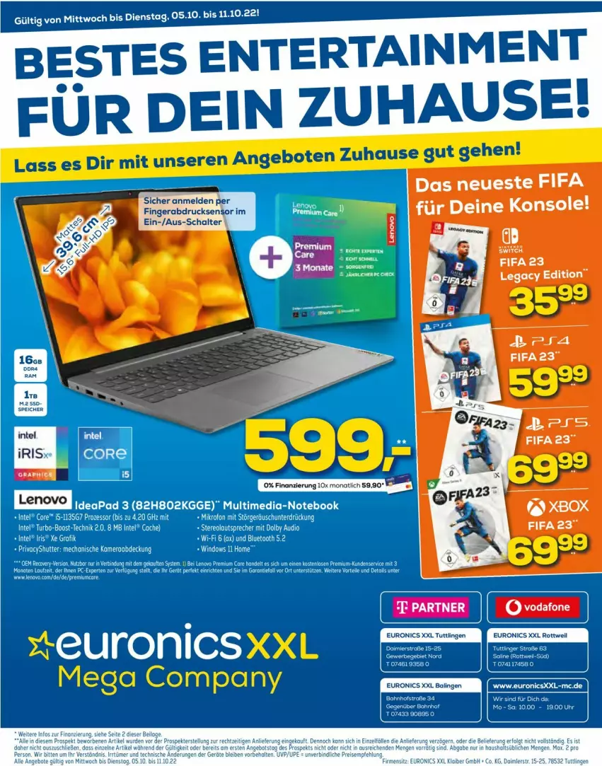 Aktueller Prospekt Euronics - Prospekte - von 05.10 bis 12.10.2022 - strona 16 - produkty: euronics xxl, euronics xxl rottweil, Intel, lenovo, Schal, senf, tee, Ti