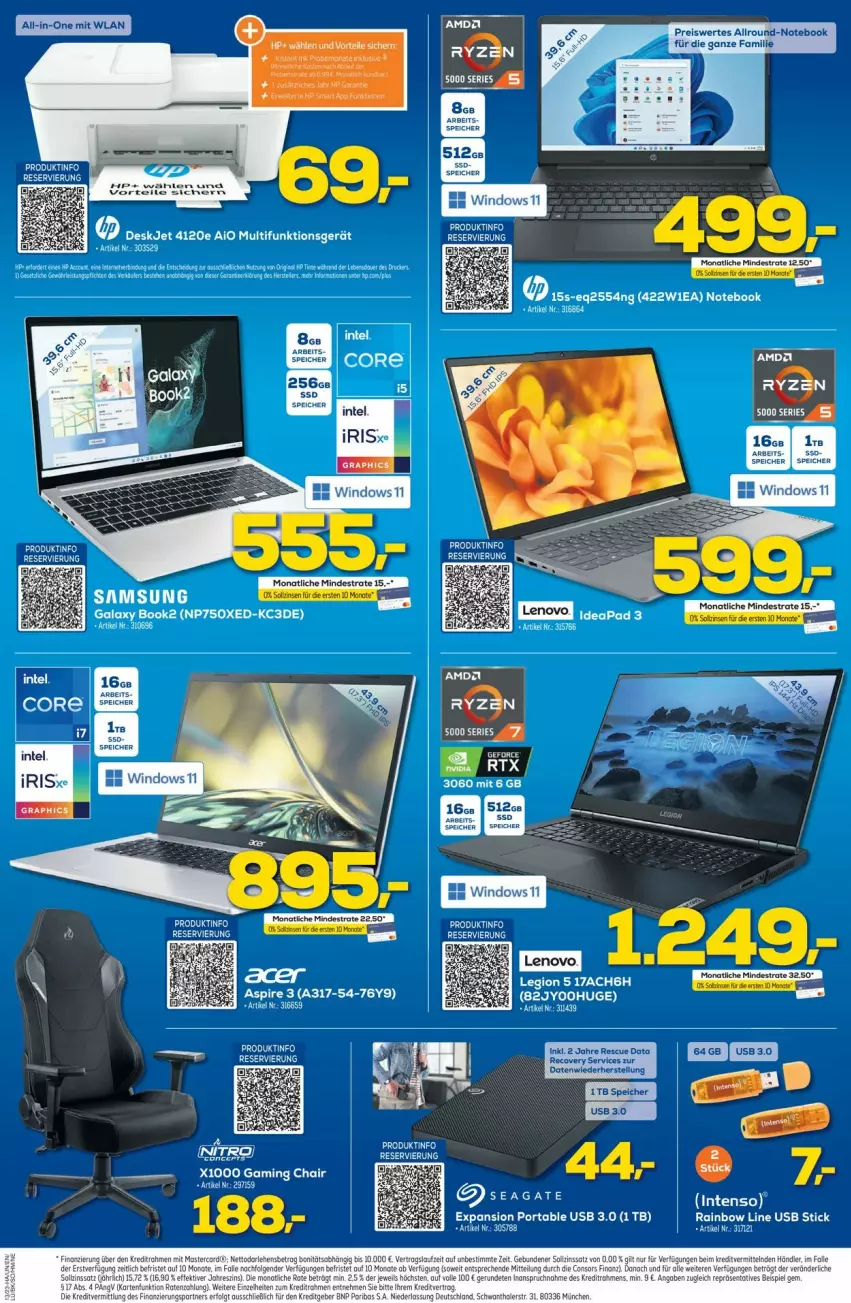 Aktueller Prospekt Euronics - Prospekte - von 29.03 bis 05.04.2023 - strona 5 - produkty: eis, geforce, HP, intenso, leine, LG, notebook, reis, ryzen, Sport, Ti, usb, Yo