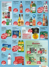 Gazetka promocyjna Vmarkt - Prospekte - Gazetka - ważna od 02.07 do 02.07.2025 - strona 11 - produkty: alkohol, apfel, apfelsaft, asbach uralt, bacardi, bacardi rum, Cap, captain morgan, cola, corona, corona extra, drink, eis, erde, flasche, Germ, gin, hella, jägermeister, jever, jever pilsener, kirsch, kräuter, kräuterlikör, krombache, krombacher, krombacher pils, licor, licor 43, likör, Meister, natur, Nektar, orange, orangen, orangensaft, pfanne, Pfanner, pils, pilsener, rum, saft, Spaten, sprite, Tanqueray, Ti, wein, weinbrand