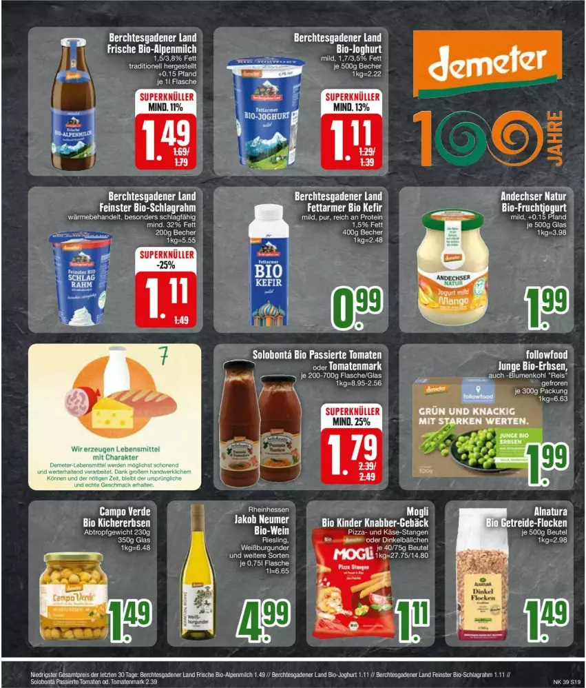 Aktueller Prospekt Edeka - Prospekte - von 23.09 bis 28.09.2024 - strona 21 - produkty: Becher, beutel, bio, bio-joghurt, blume, blumen, blumenkohl, eis, elle, flasche, jako, joghur, joghurt, Kinder, natur, natura, reis, schlagrahm, Ti, tomate, tomaten, tomatenmark, ZTE