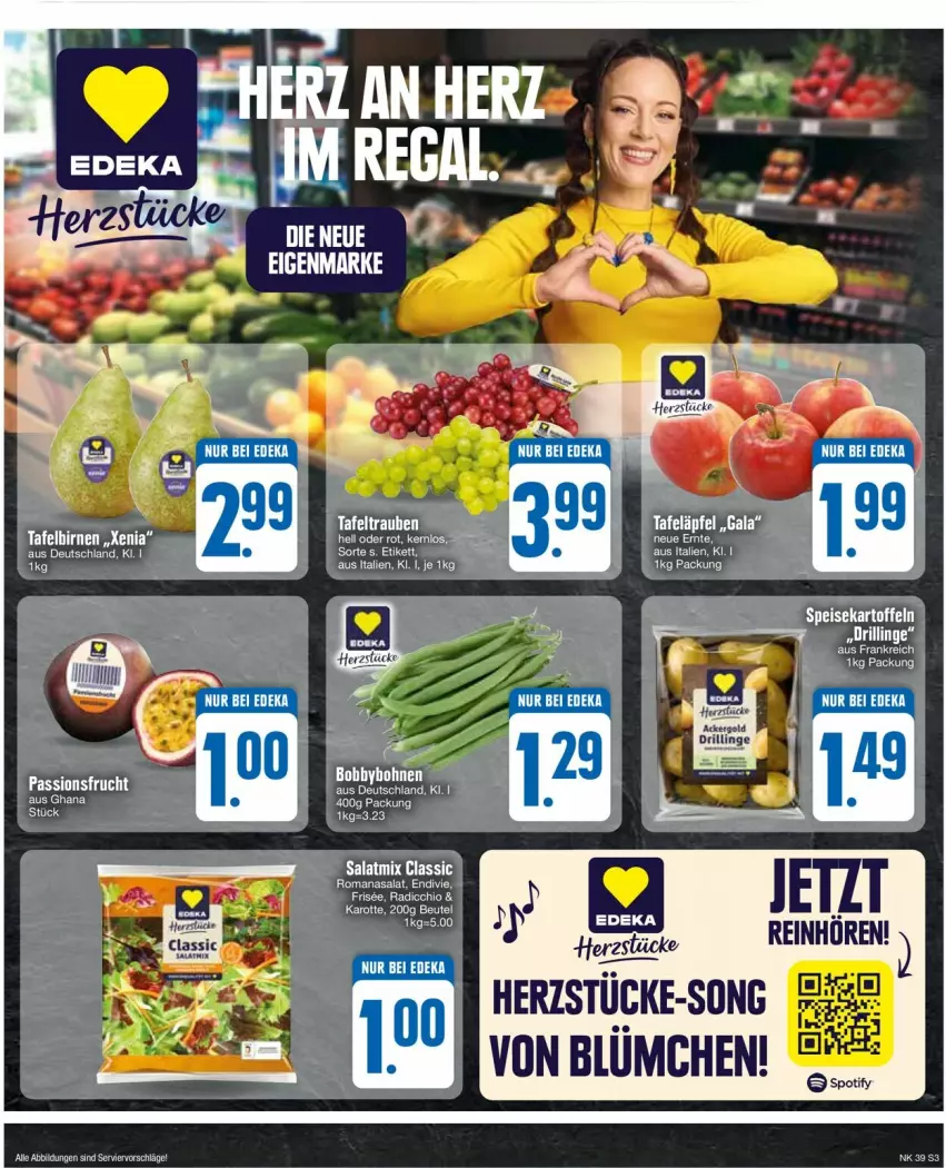 Aktueller Prospekt Edeka - Prospekte - von 23.09 bis 28.09.2024 - strona 5 - produkty: beutel, eis, frucht, kartoffel, kartoffeln, passionsfrucht, Romanasalat, salat, Salatmix, speisekartoffeln, tee, Ti