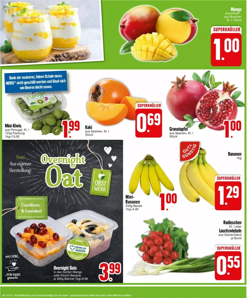 Aktueller Prospekt Edeka - Prospekte - von 23.09 bis 28.09.2024 - strona 6 - produkty: apfel, banane, bananen, Becher, beutel, grana, granatapfel, Kaki, kirsch, Lauchzwiebel, lauchzwiebeln, radieschen, Rana, zwiebel, zwiebeln