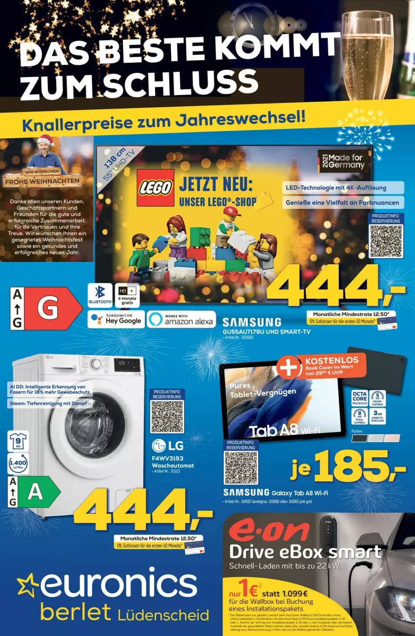 Aktueller Prospekt Euronics - Prospekte - von 28.12.2023 bis 04.01.2024 - strona 12 - produkty: alexa, amazon alexa, auto, Egger, ente, Germ, Intel, LG, tee, Ti, uhd, weihnachten