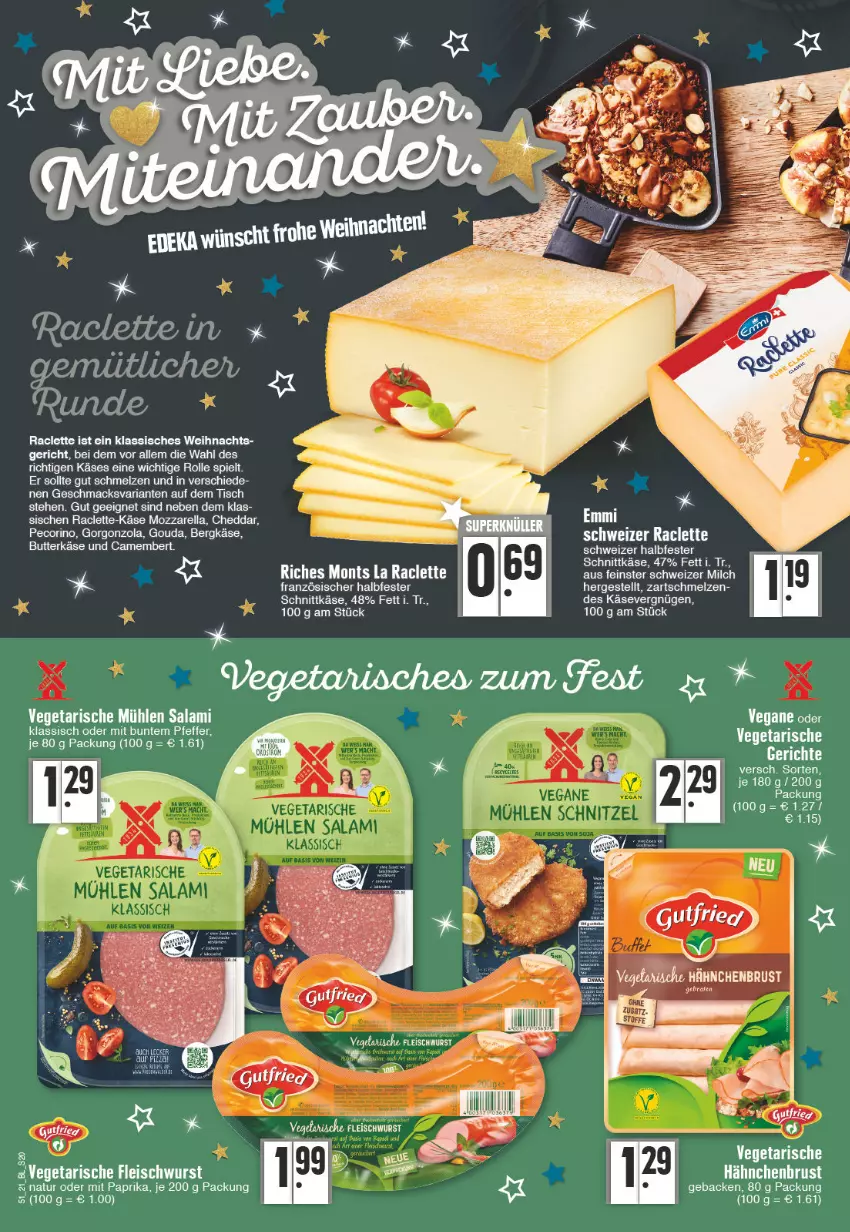 Aktueller Prospekt E Center - Angebote der Woche - von 20.12 bis 25.12.2021 - strona 20 - produkty: Bergkäse, butter, butterkäse, camembert, cheddar, eis, fleisch, fleischwurst, geback, gorgonzola, gouda, hähnchenbrust, halbfester schnittkäse, Käse, mac, milch, mit paprika, mozzarella, natur, paprika, Pecorino, pfeffer, rel, Ria, salami, schnittkäse, Stier, tee, Ti, tisch, Vegeta, wurst