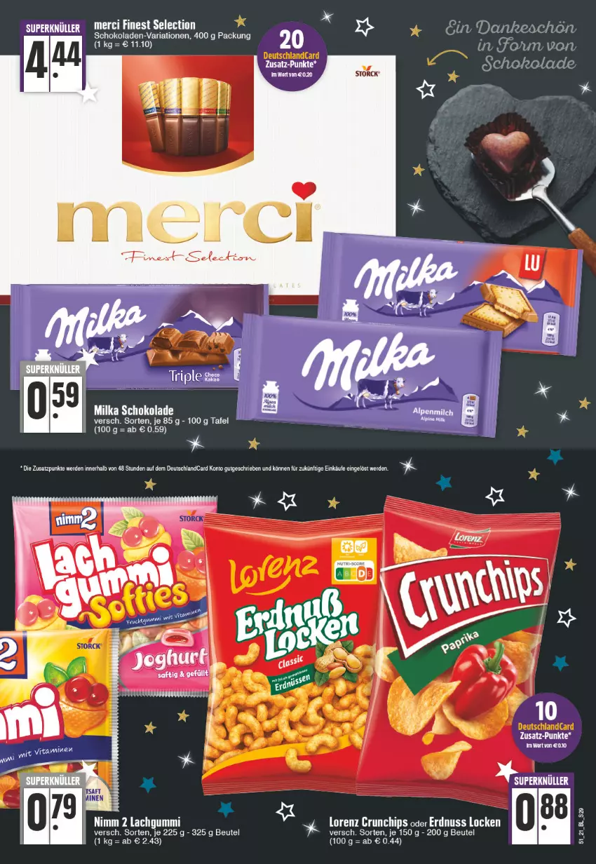 Aktueller Prospekt E Center - Angebote der Woche - von 20.12 bis 25.12.2021 - strona 29 - produkty: beutel, deutschlandcard, erde, gin, lachgummi, merci, milka, milka schokolade, Nimm 2, Ria, schoko, schokolade, schokoladen, tee, Ti