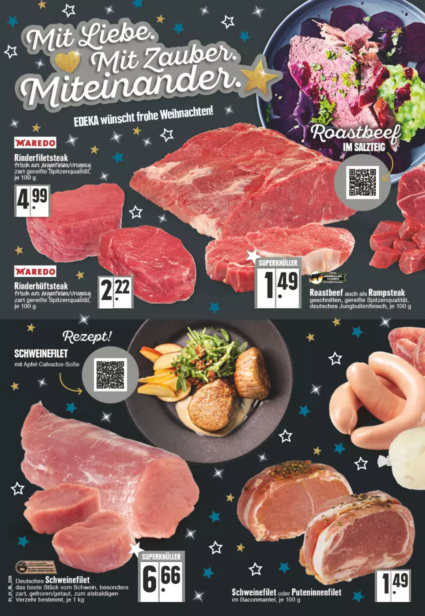 Aktueller Prospekt E Center - Angebote der Woche - von 20.12 bis 25.12.2021 - strona 8 - produkty: aldi, apfel, bacon, eis, filet, filets, fleisch, hüftsteak, jungbullen, Mantel, rind, rinder, rinderfilet, rum, rumpsteak, schnitten, schwein, schweine, schweinefilet, Soße, spitzenqualität, steak, Ti, wein, weine