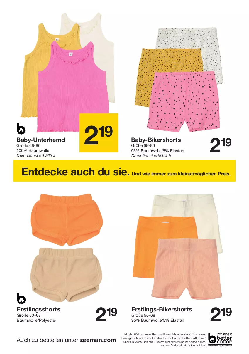 Aktueller Prospekt Zeeman - Prospekte - von 01.06 bis 14.06.2024 - strona 4 - produkty: Bau, baumwolle, bett, decke, eis, elle, hemd, LG, reis, shorts, Ti, Unterhemd, wolle