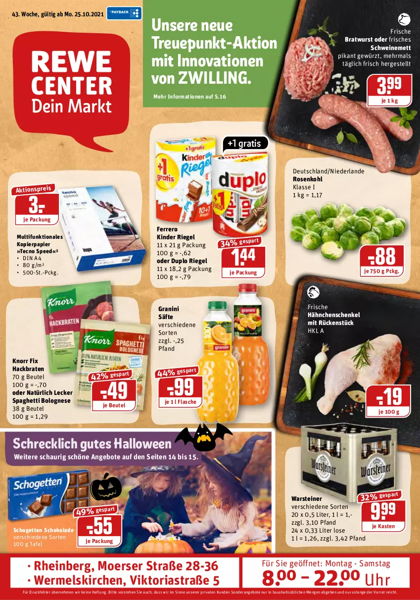 Aktueller Prospekt Rewe - Prospekte - von 25.10 bis 31.10.2021 - strona 1