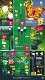 Gazetka promocyjna Netto - Woche 14 - Gazetka - ważna od 06.04 do 06.04.2024 - strona 17 - produkty: akku, auer, batterie, blume, blumen, brunnen, edelstahl, eis, Garten, Kugel, lack, Lacke, Lampe, laterne, led-licht, leds, Leuchte, Mett, reis, ring, Schal, Schmetterling, Ti, wasser