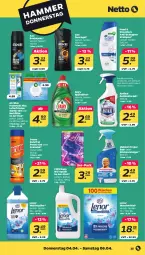 Gazetka promocyjna Netto - Woche 14 - Gazetka - ważna od 06.04 do 06.04.2024 - strona 25 - produkty: Air Wick, axe, axe duschgel, Bad, bio, body, bodyspray, Cillit, cillit bang, duschgel, eis, fairy, küche, Küchen, lenor, lenor waschmittel, lenor weichspüler, lufterfrischer, Meister, meister proper, Rauch, reiniger, rwe, shampoo, spülmittel, Ti, waschmittel, weichspüler, WICK